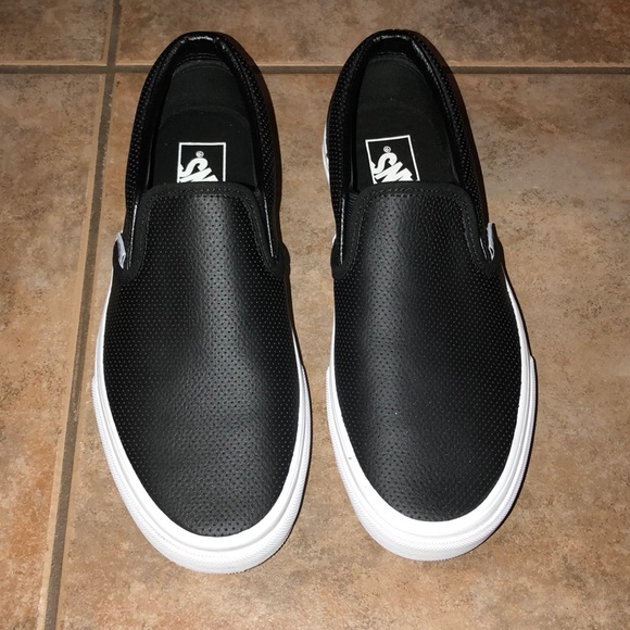 black leather vans size 8